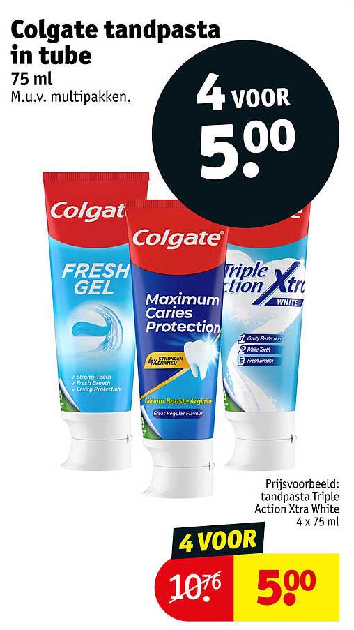 Colgate tandpasta in tube 75 ml 4 VOOR 5.00