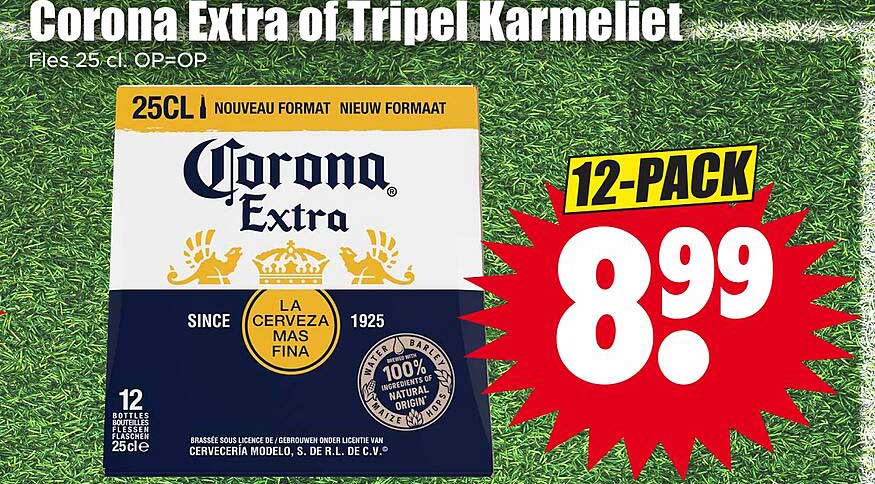 Corona Extra of Tripel Karmeliet 12-pack