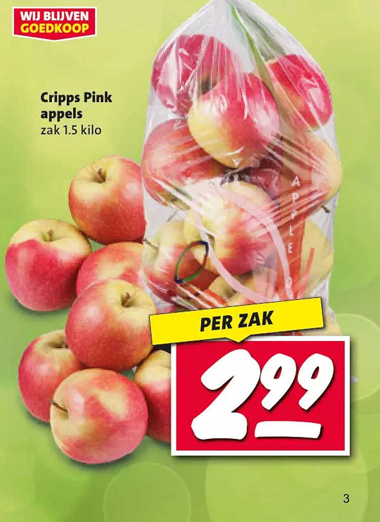 Cripps Pink appels zak 1.5 kilo