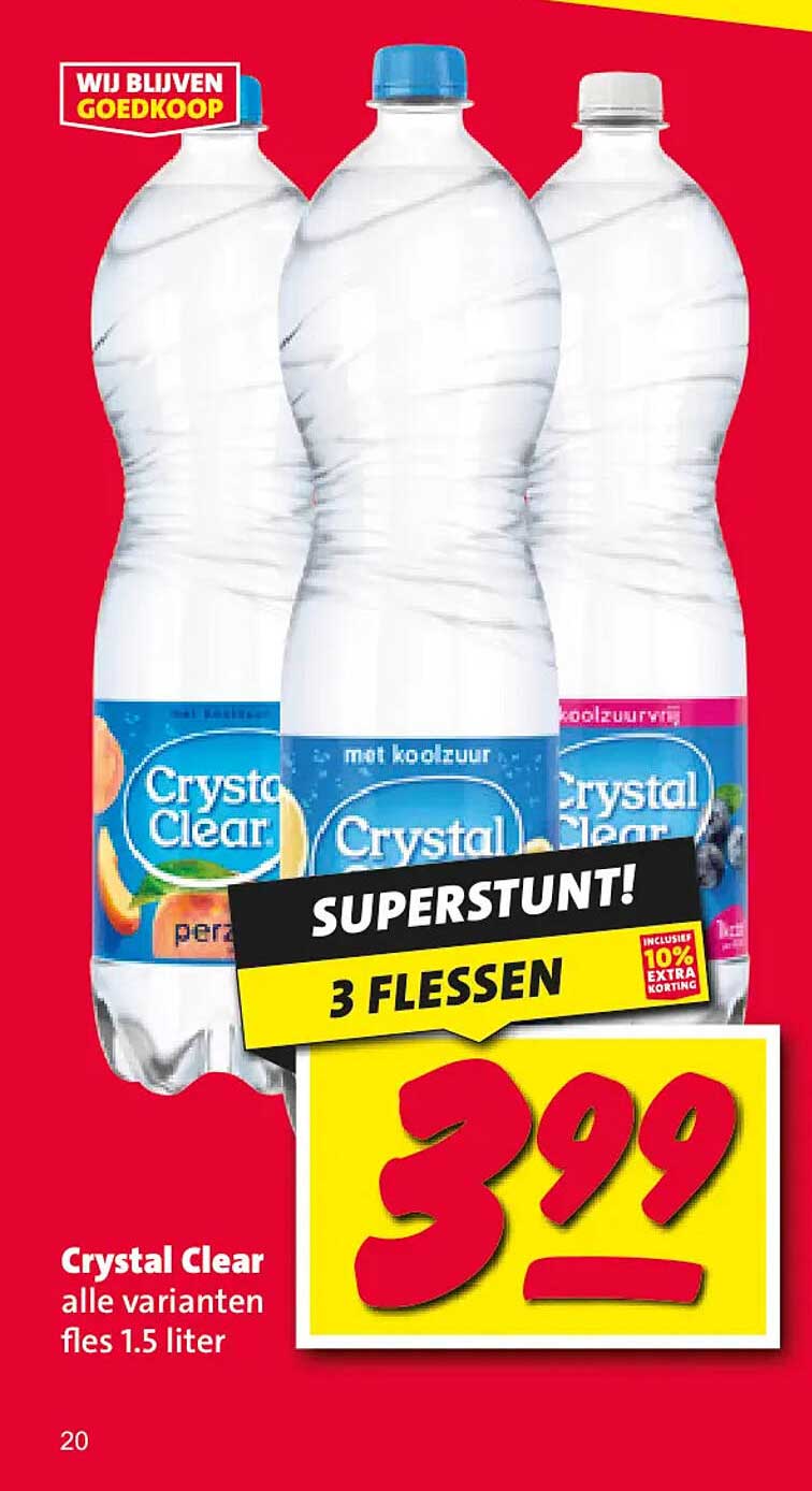 Crystal Clear alle varianten fles 1.5 liter 3 flessen