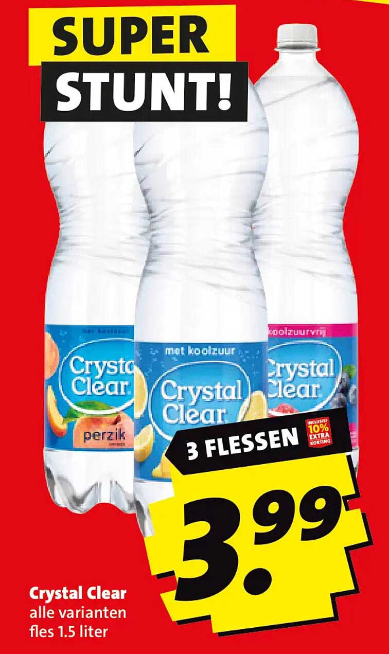 Crystal Clear alle varianten fles 1.5 liter 3 flessen