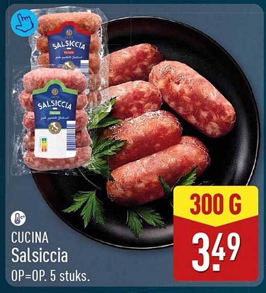 CUCINA Salsiccia OP=OP. 5 stuks.