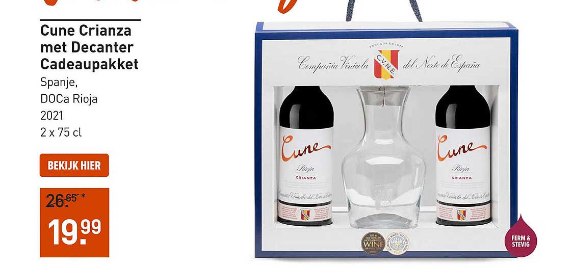 Cune Crianza met Decanter Cadeaupakket