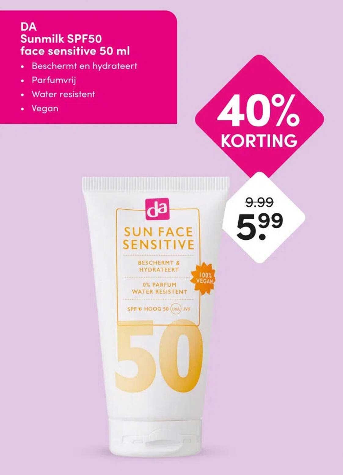 DA Sunmilk SPF50 face sensitive 50 ml