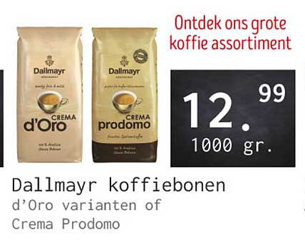 Dallmayr koffiebonen d’Oro varianten of Crema Prodomo
