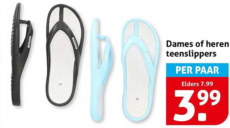 Dames of heren teenslippers PER PAAR