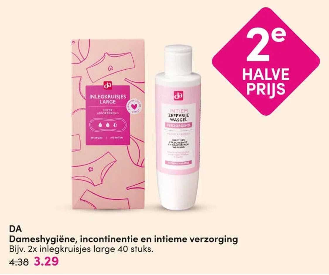 Dameshygiëne, incontinentie en intieme verzorging 2e halve prijs