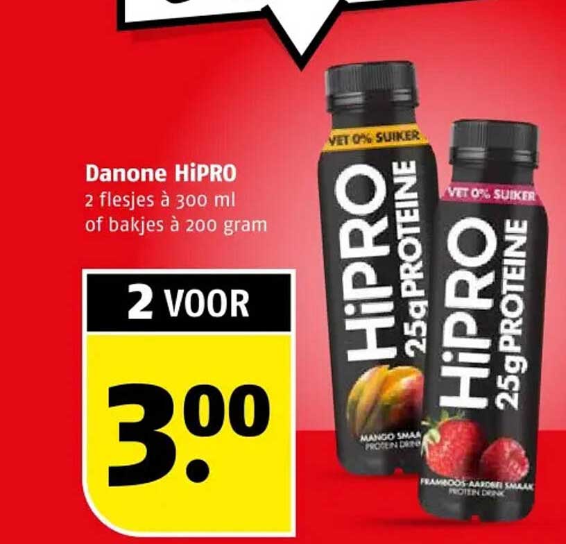 Danone HiPRO 2 flesjes à 300 ml of bakjes à 200 gram