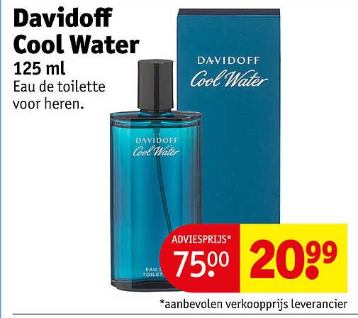 Davidoff Cool Water 125 ml Eau de toilette voor heren.