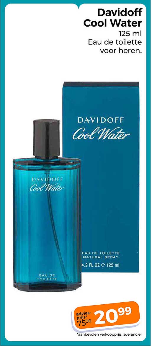Davidoff Cool Water 125 ml Eau de toilette voor heren.
