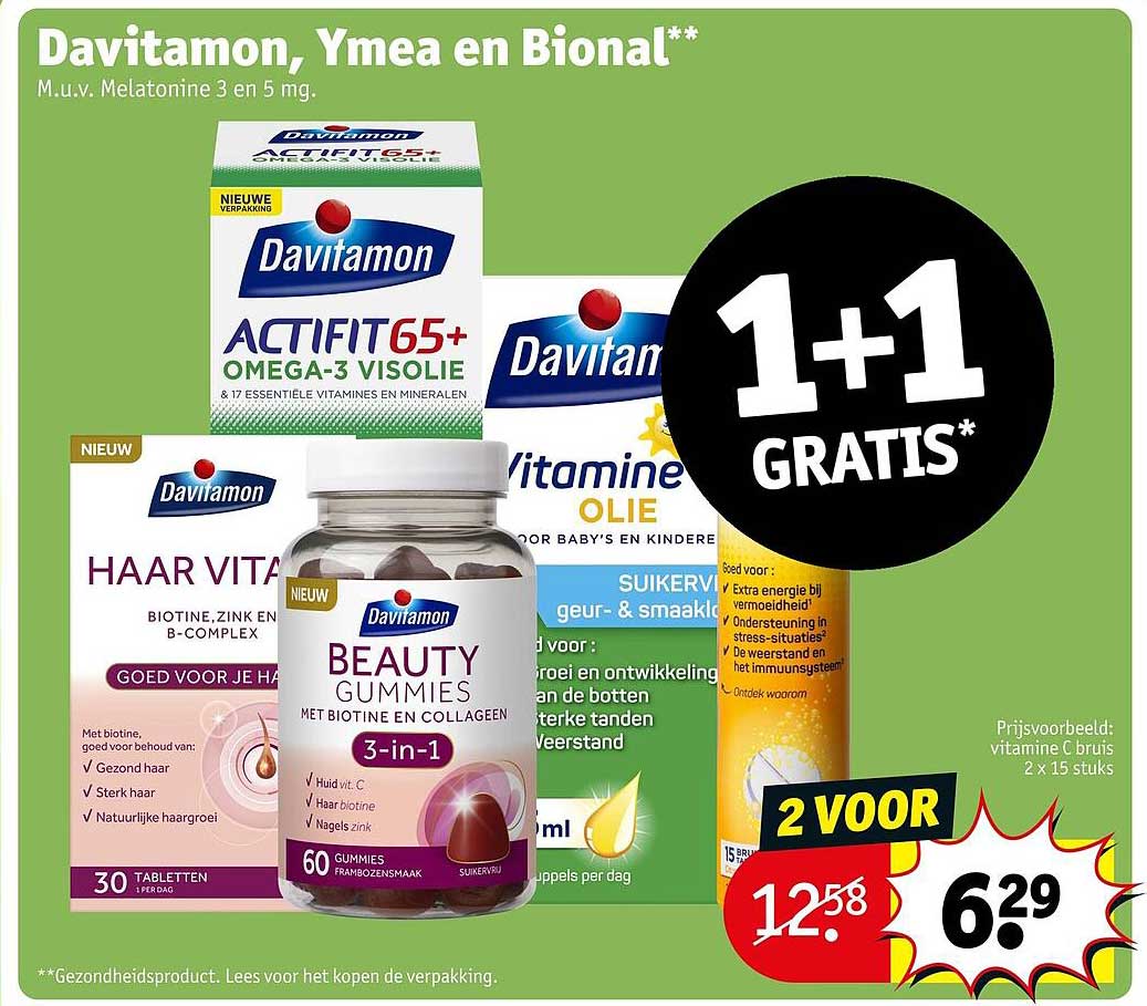 Davitamon, Ymea en Bional** 1+1 gratis
