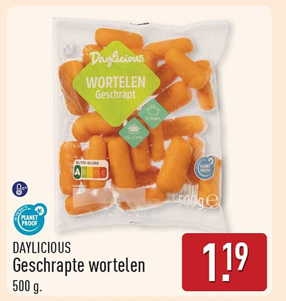 DAYLICIOUS Geschrapte wortelen 500 g.