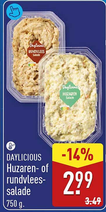 DAYLICIOUS Huzaren- of rundvlees-salade 750 g -14%