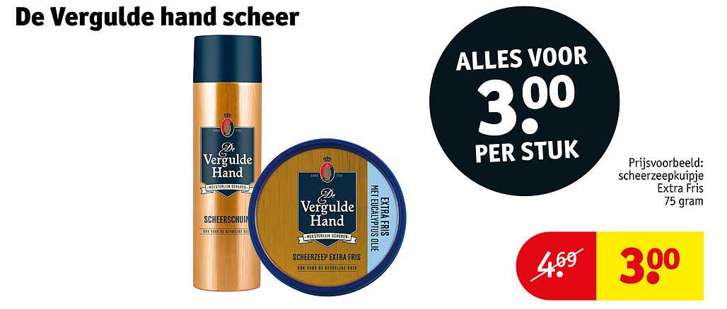 De Vergulde Hand scheer Alles voor 3.00 per stuk
