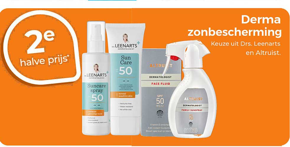 Derma zonbescherming 2e halve prijs