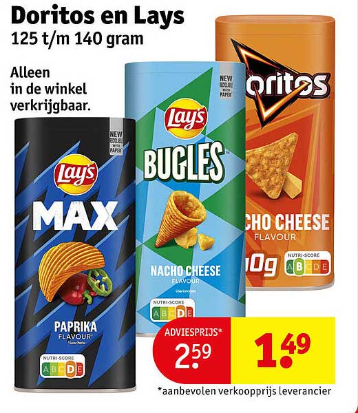 Doritos en Lays 125 t/m 140 gram