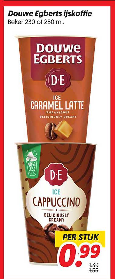 Douwe Egberts ijskoffie Beker 230 of 250 ml. PER STUK