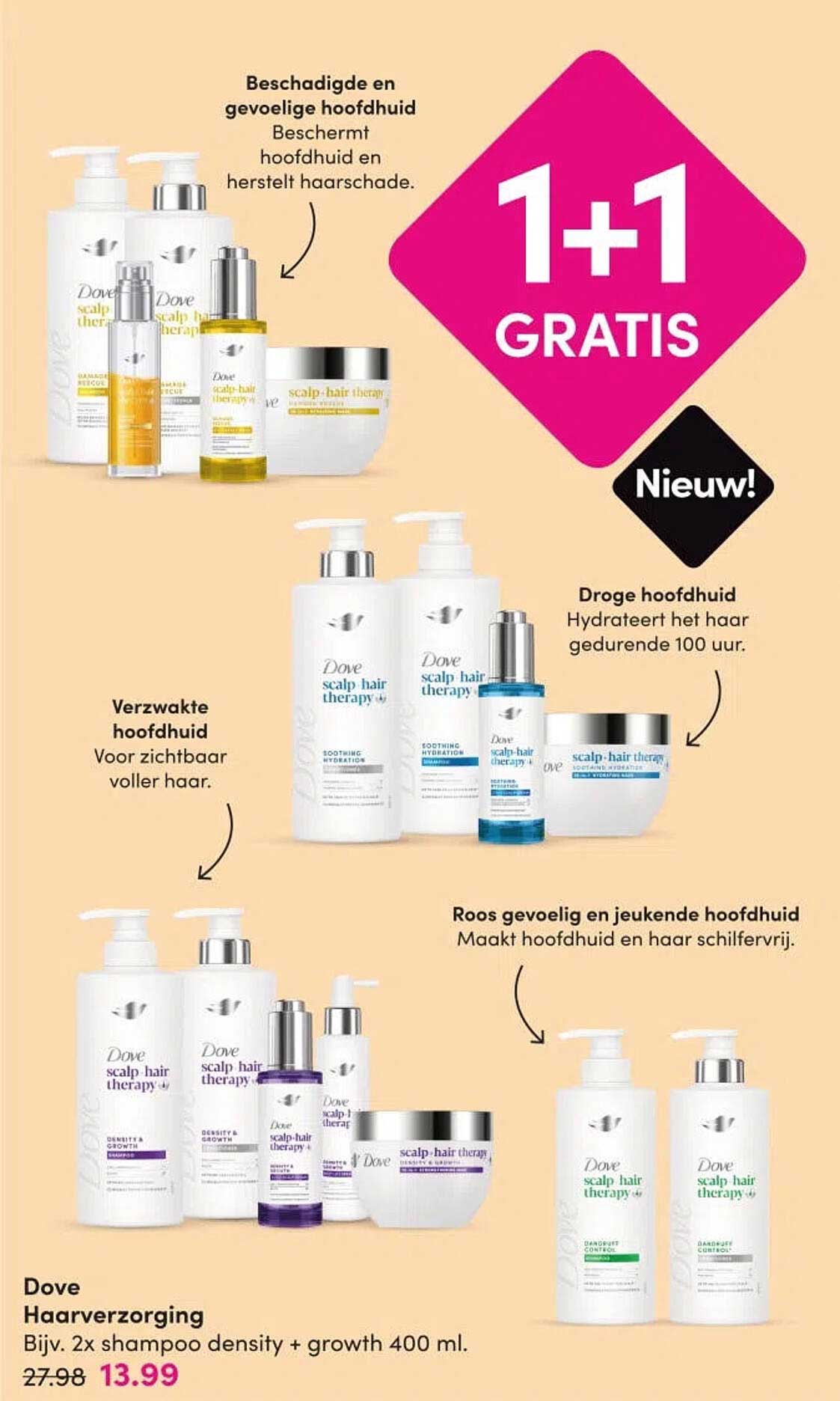 Dove Haarverzorging 1+1 GRATIS
