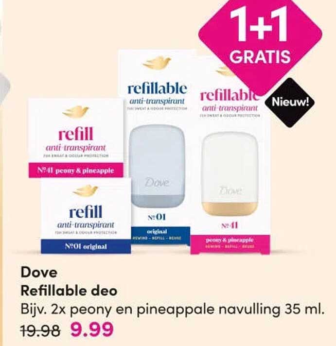 Dove Refillable deo 1+1 gratis