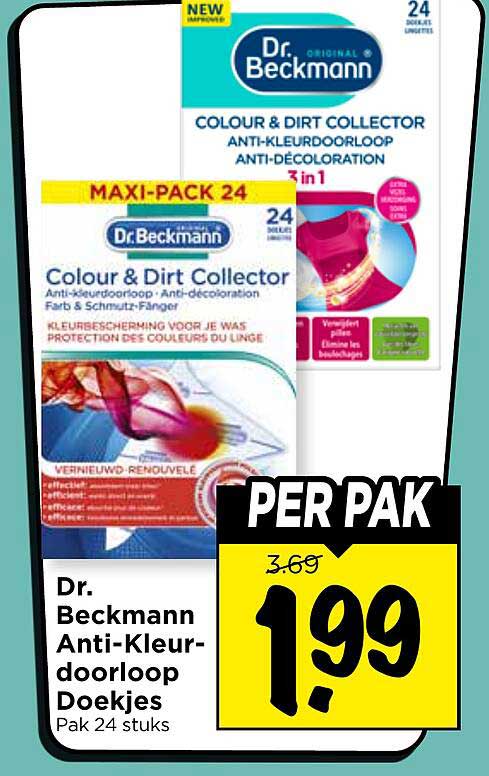 Dr. Beckmann Anti-Kleurdoroop Doekjes Pak 24 stuks PER PAK