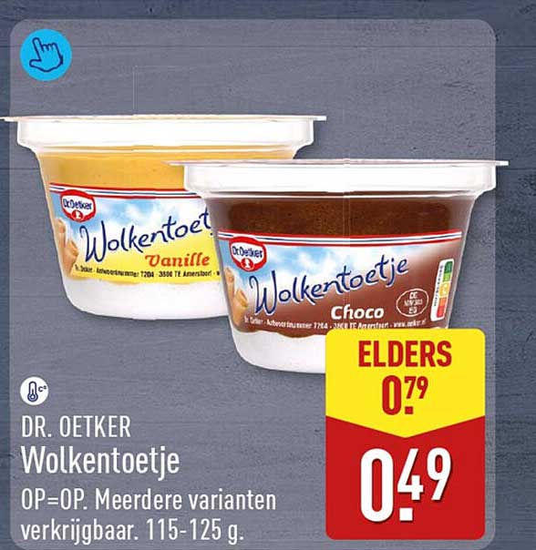 DR. OETKER Wolkentoetje OP=OP. Meerdere varianten verkrijgbaar. 115-125 g.