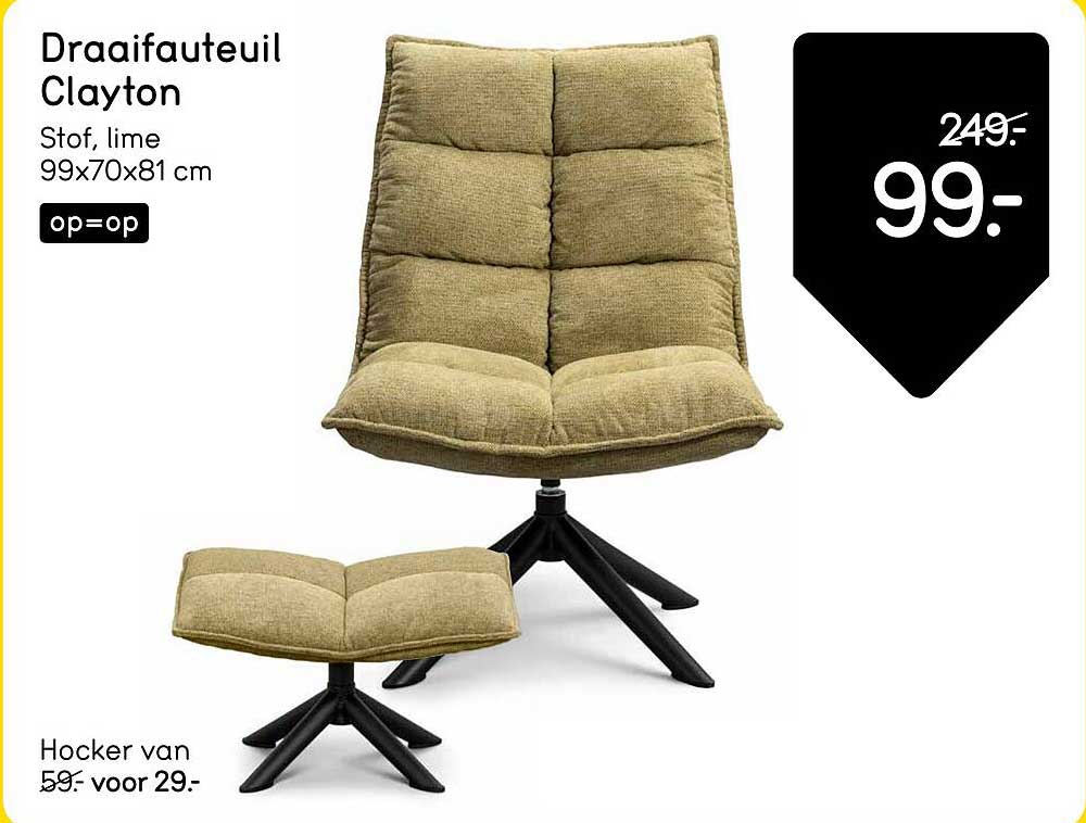 Draaifauteuil Clayton