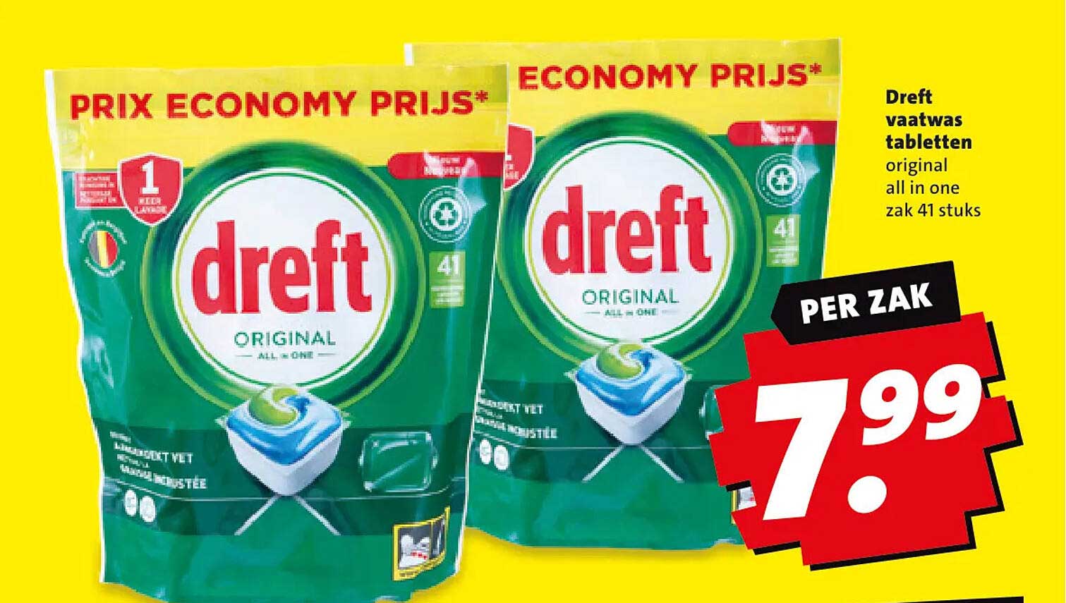 Dreft vaatwas tabletten original all in one zak 41 stuks
