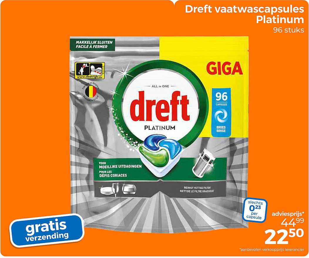 Dreft vaatwascapsules Platinum 96 stuks