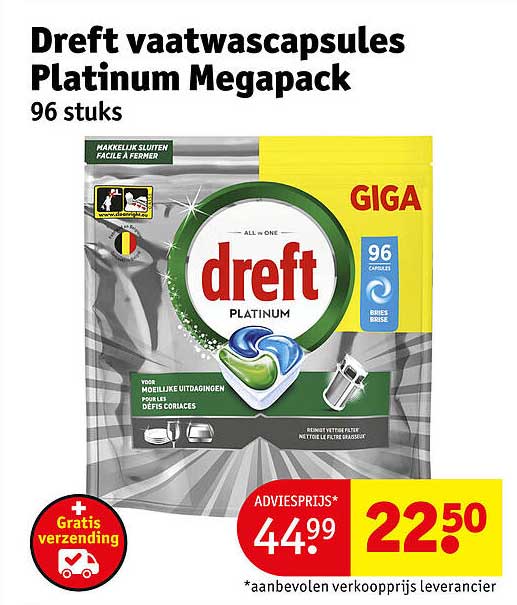 Dreft vaatwascapsules Platinum Megapack 96 stuks