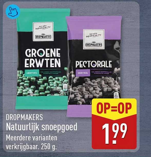 DROPMAKERS Natuurlijk snoepgoed Meerdere varianten verkrijgbaar. 250 g. OP=OP