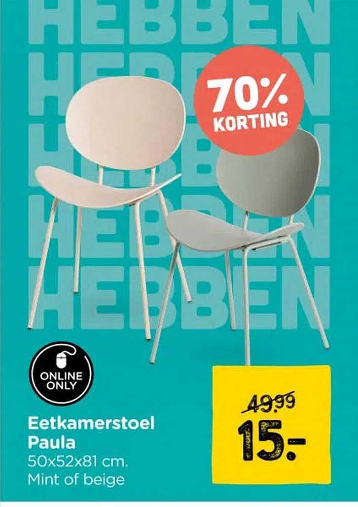 Eetkamerstoel Paula 70% KORTING