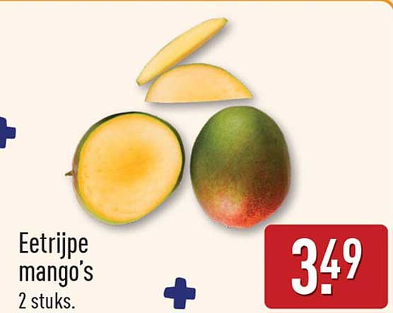 Eetrijpe mango's 2 stuks.