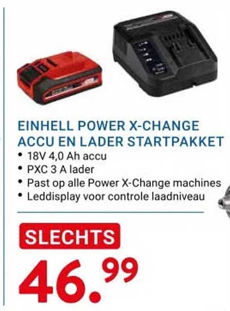 EINHELL POWER X-CHANGE ACCU EN LADER STARTPAKKET SLECHTS