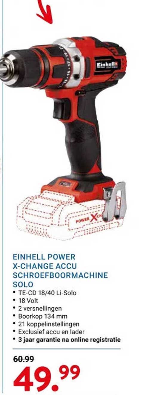 EINHELL POWER X-CHANGE ACCU SCHROEFBOMACHINE SOLO