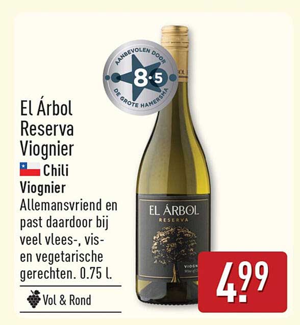 El Árbol Reserva Viognier Chili Viognier