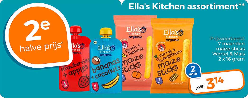 Ella’s Kitchen assortiment** 2e halve prijs