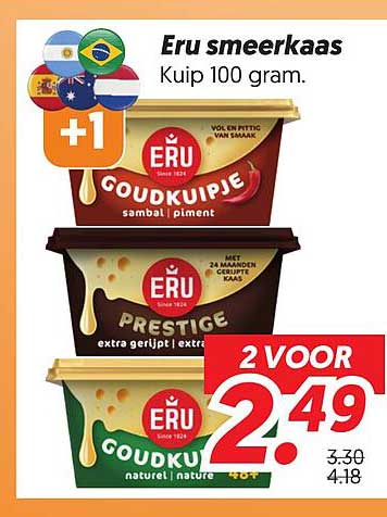 Eru smeerkaas Kuip 100 gram. +1