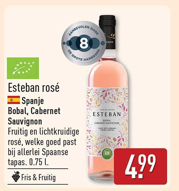 Esteban rosé Spanje Bobal, Cabernet Sauvignon