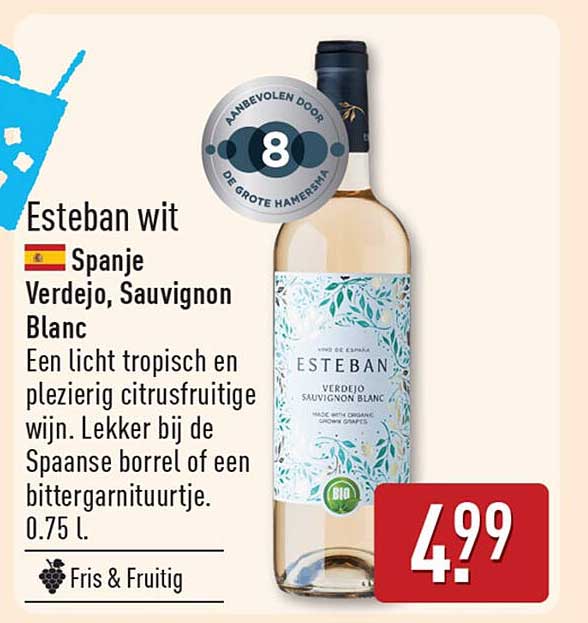 Esteban wit Spanje Verdejo, Sauvignon Blanc