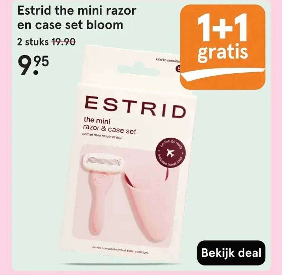 Estrid the mini razor en case set bloom 1+1 gratis