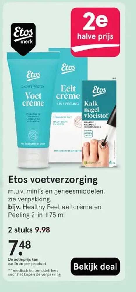 Etos voetverzorging 2e halve prijs