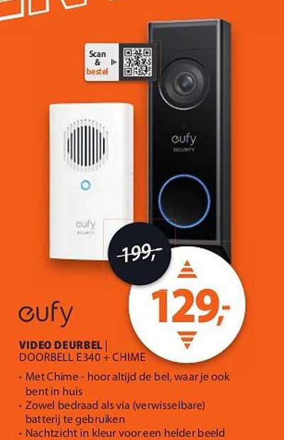 eufy VIDEO DEURBEL | DOORBELL E340 + CHIME