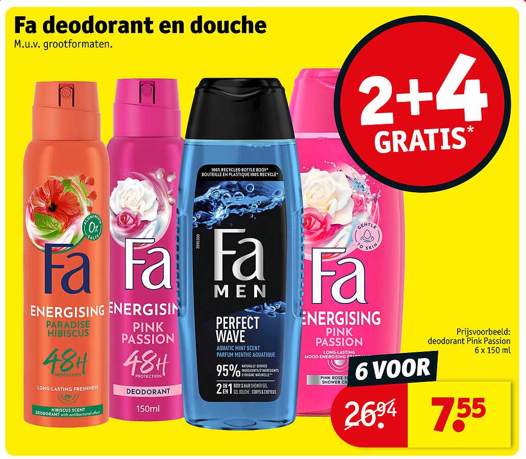 Fa deodorant en douche 2+4 GRATIS*