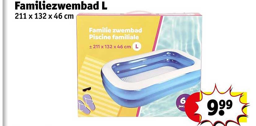 Familiezwembad L 211 x 132 x 46 cm