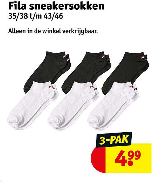 Fila sneakersokken 35/38 t/m 43/46 3-PAK