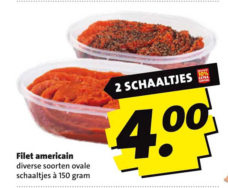 Filet americain diverse soorten ovale schaaltjes à 150 gram 2 schaaltjes