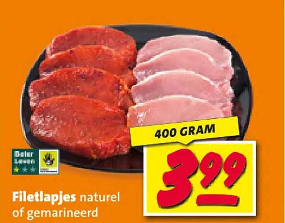 Filetlapjes naturel of gemarineerd