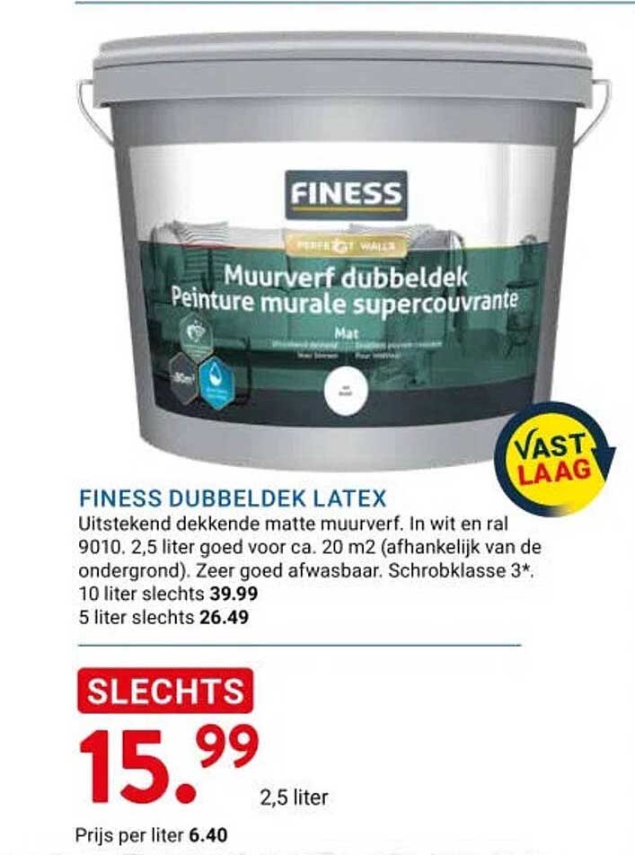 FINESS DUBBELDEK LATEX VAST LAAG