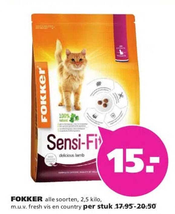 FOKKER alle soorten, 2,5 kilo, m.u.v. fresh vis en country per stuk