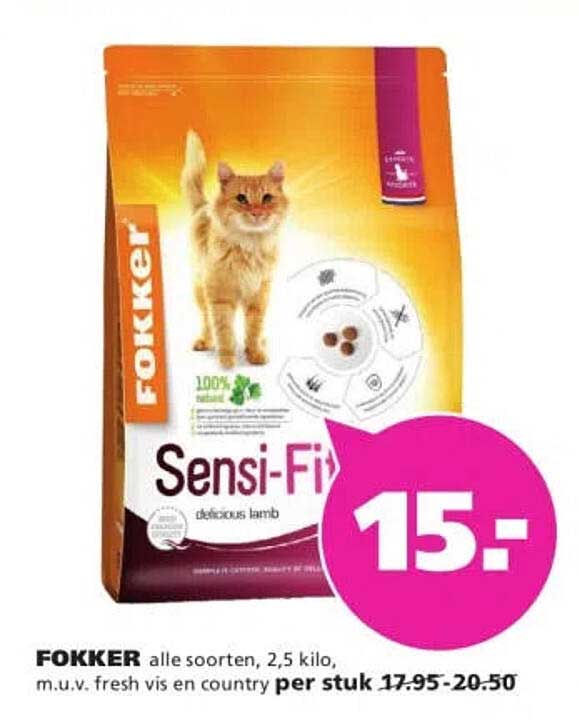 FOKKER alle soorten, 2,5 kilo, m.u.v. fresh vis en country per stuk